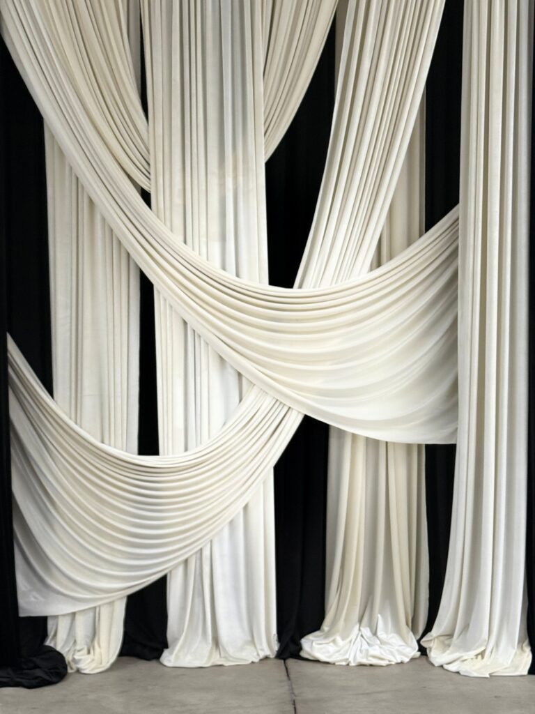 Draping with white drapes